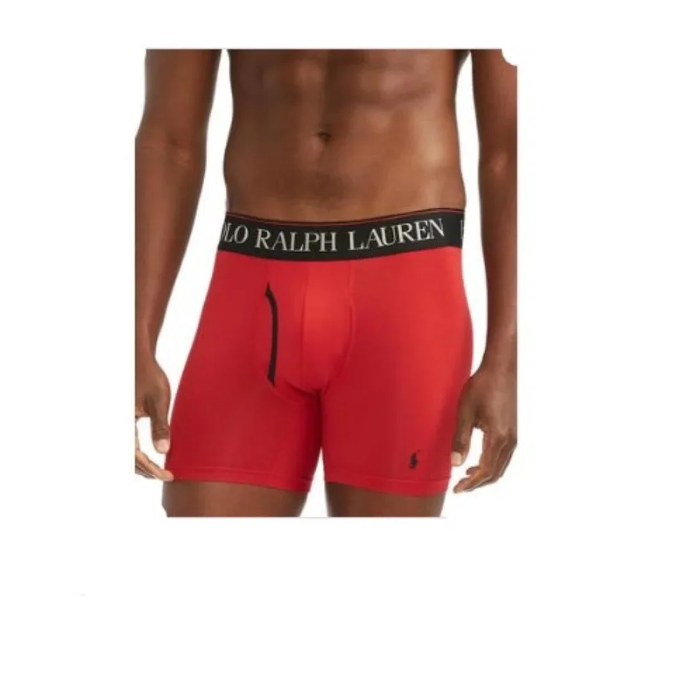 Polo Ralph Lauren Men's 3 Pack 4D-Flex Microfiber Briefs Black Camo Red New